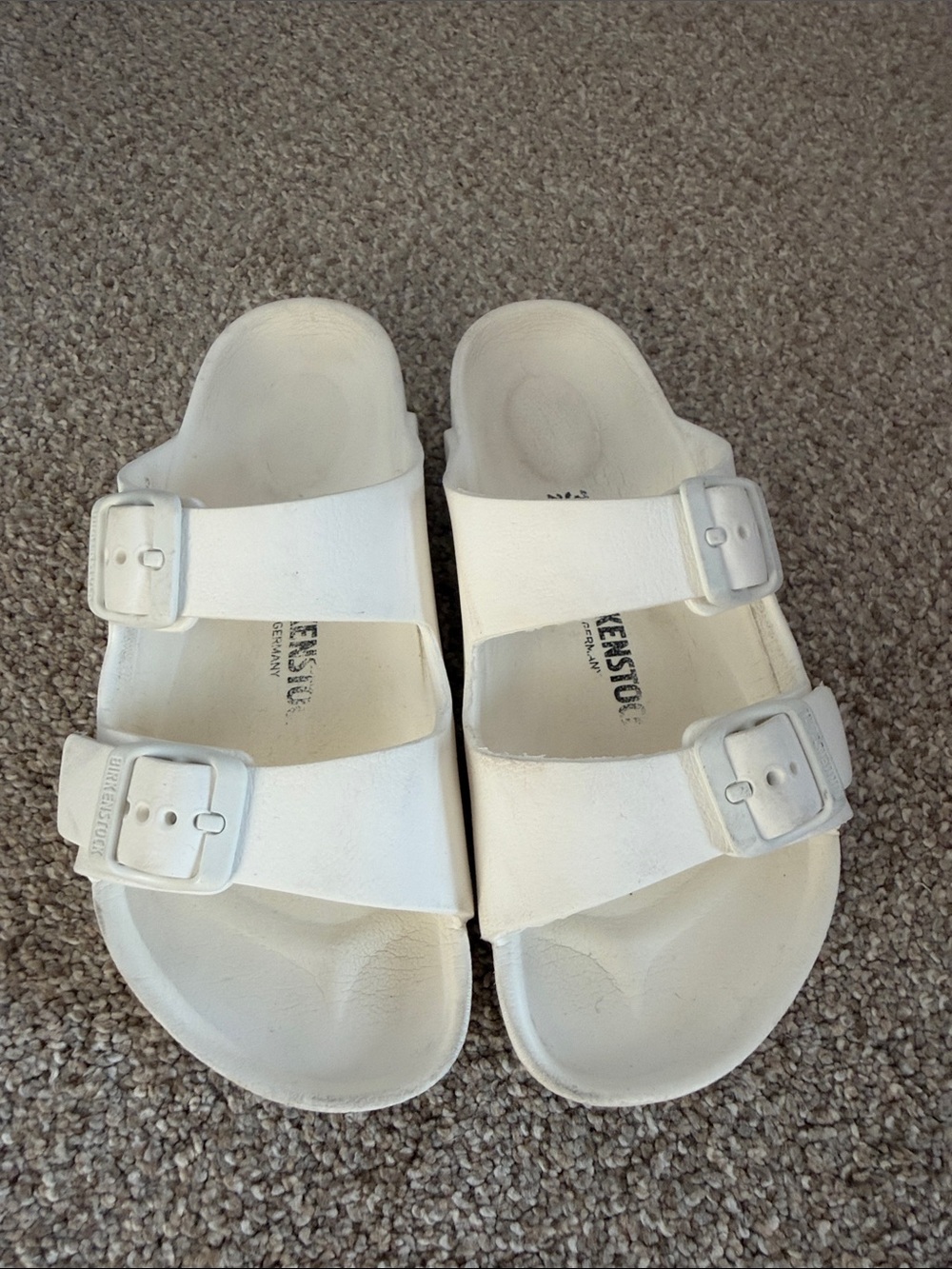 Birkenstock Kids White Two-Strap Slide Sandals Size 31